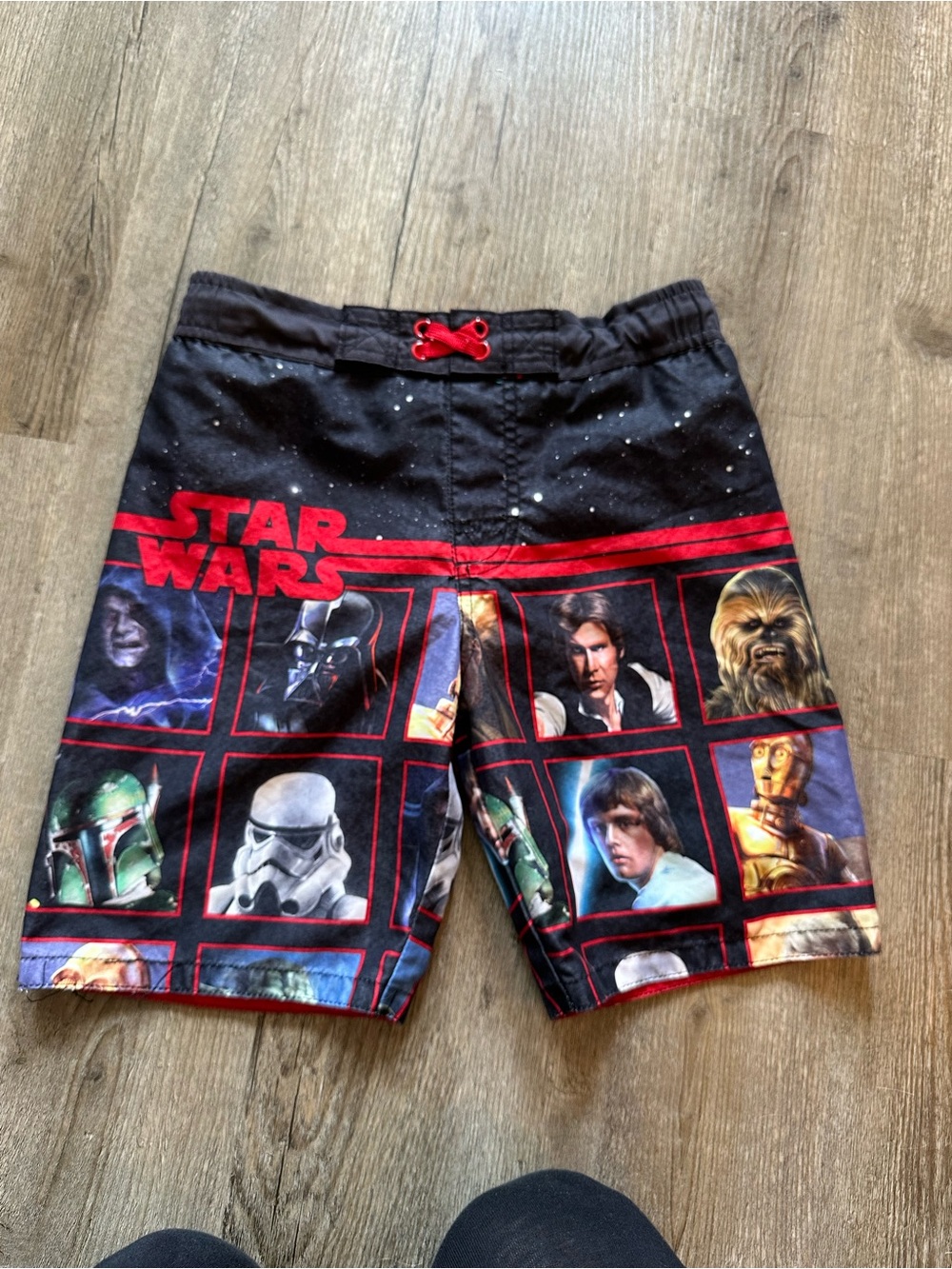 Star Wars Black and Red Character Panel Swim Shorts
